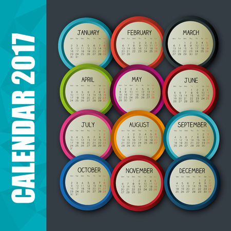 calendar 2017 template icon vector illustration designのイラスト素材