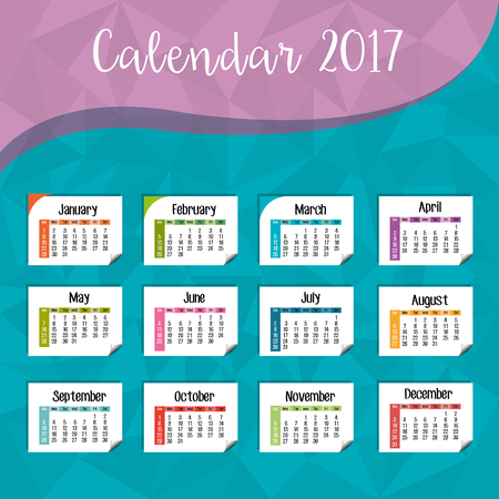 calendar 2017 template icon vector illustration designのイラスト素材