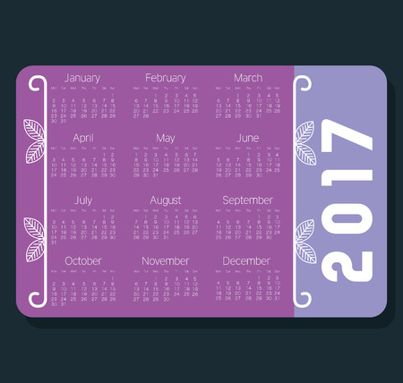 calendar 2017 template icon vector illustration designのイラスト素材