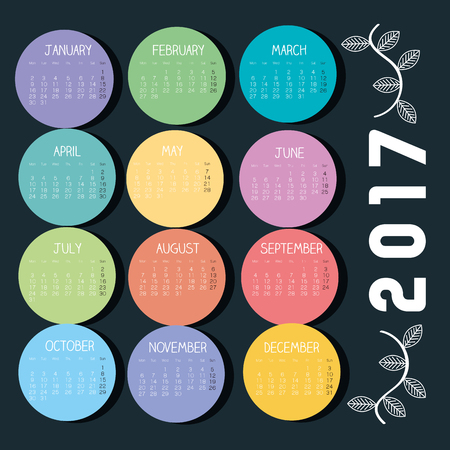 calendar 2017 template icon vector illustration designのイラスト素材