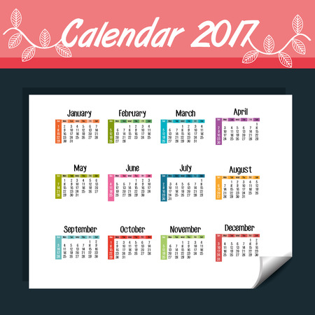 calendar 2017 template icon vector illustration designのイラスト素材