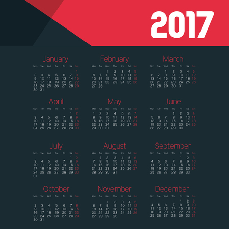 calendar 2017 template icon vector illustration designのイラスト素材