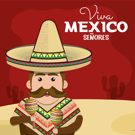 viva mexico poster icon vector illustration designのイラスト素材