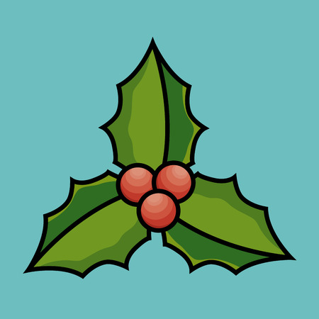 merry christmas leafs decoration vector illustration designのイラスト素材