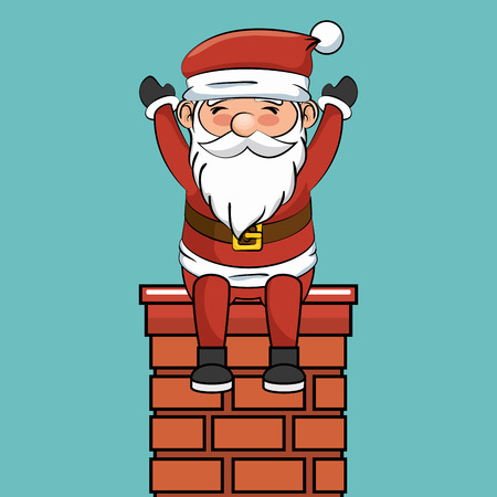 happy merry christmas santa claus character vector illustration designのイラスト素材