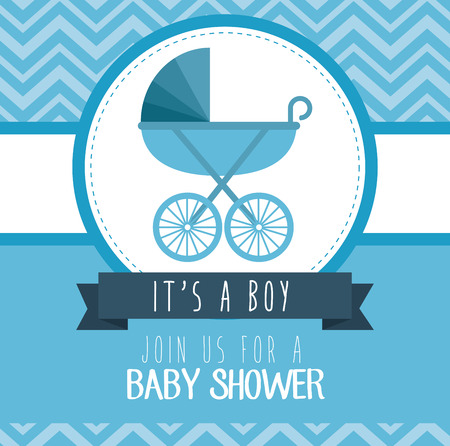 baby shower invitation card vector illustration designのイラスト素材