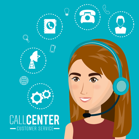 call center customer service vector illustration designのイラスト素材
