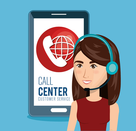 call center customer service vector illustration designのイラスト素材