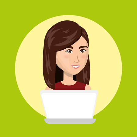 laptop user avatar character vector illustration designのイラスト素材
