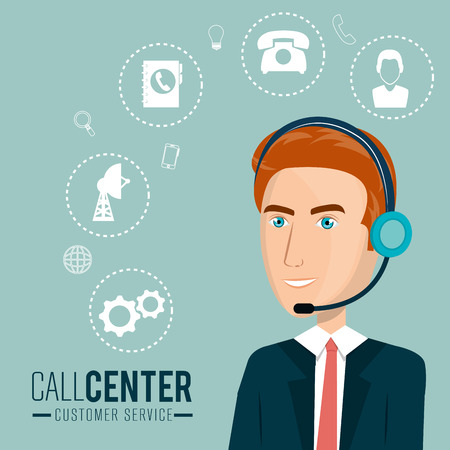 call center customer service vector illustration designのイラスト素材