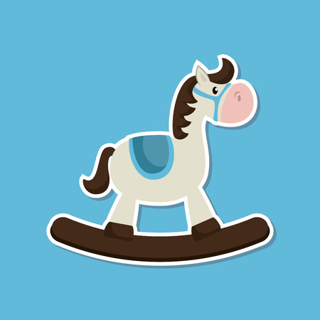 cute horse toy icon vector illustration designのイラスト素材