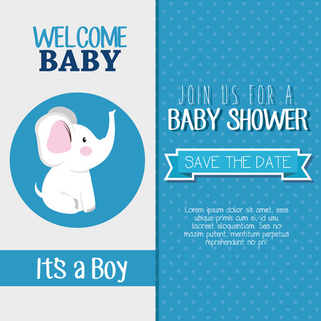 baby shower invitation card vector illustration designのイラスト素材
