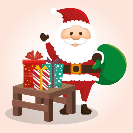 happy merry christmas santa claus character vector illustration designのイラスト素材