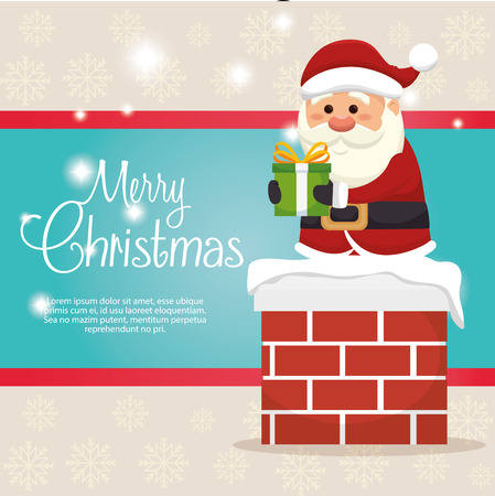 happy merry christmas santa claus character vector illustration designのイラスト素材