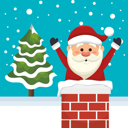 happy merry christmas santa claus character vector illustration designのイラスト素材