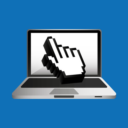 online education concept hand cursor icon vector illustrationのイラスト素材