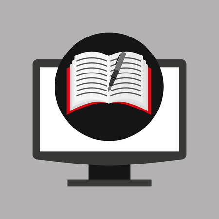 online education technology notebook pencil vector illustrationのイラスト素材