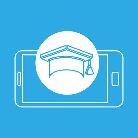 cap graduation mobile device education vector illustrationのイラスト素材