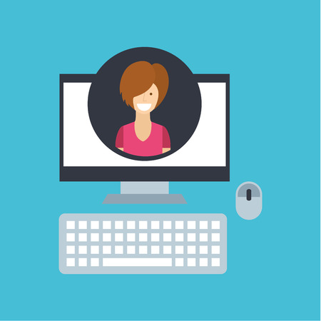 girl short hair community social network vector illustrationのイラスト素材