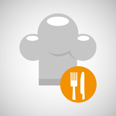 delivery food chef hat fork knife vector illustrationのイラスト素材