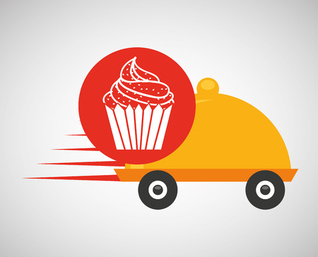 fast delivery food cup cake dessert vector illustrationのイラスト素材