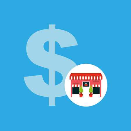 cute store shopping money cash vector illustration eps 10のイラスト素材