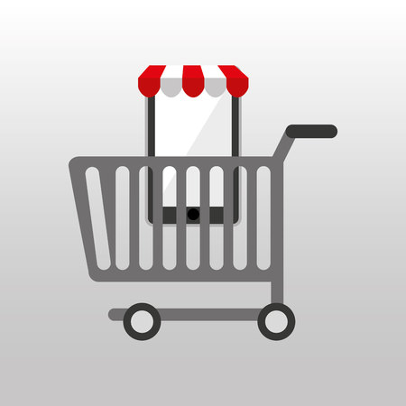 online shopping cart design vector illustration eps 10のイラスト素材