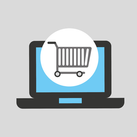 buying cart laptop technology design vector illustration eps 10のイラスト素材