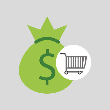 buying cart bag money dollar design vector illustration eps 10のイラスト素材