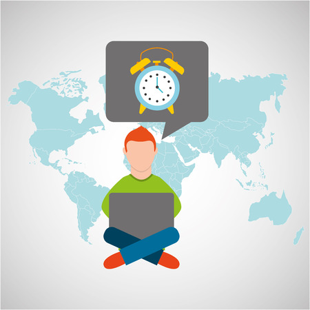 online training education-student clock alarm vector illustration eps 10のイラスト素材