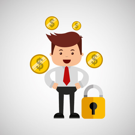 business man secure money currency vector illustration eps 10のイラスト素材