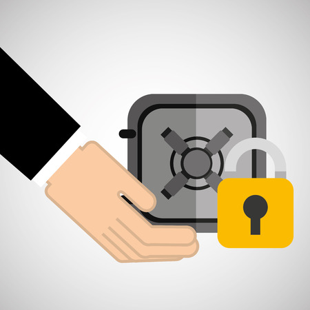 security concept hand with box safe vector illustration eps 10のイラスト素材