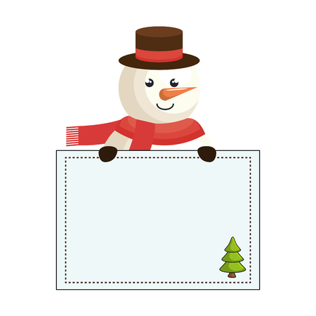 snowman character christmas celebration vector illustration designのイラスト素材