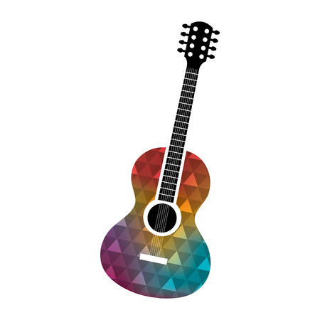 guitar acoustic instrument musical vector illustration designのイラスト素材