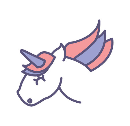 Cute fantasy unicorn icon vector illustration designのイラスト素材