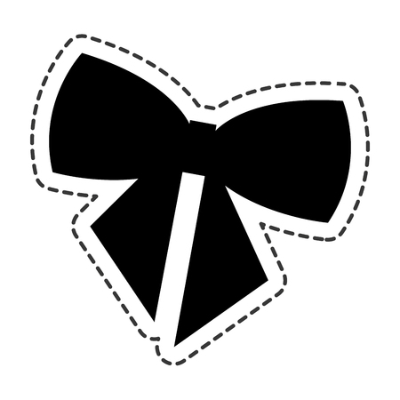 happy merry christmas bow ribbon card vector illustration designのイラスト素材