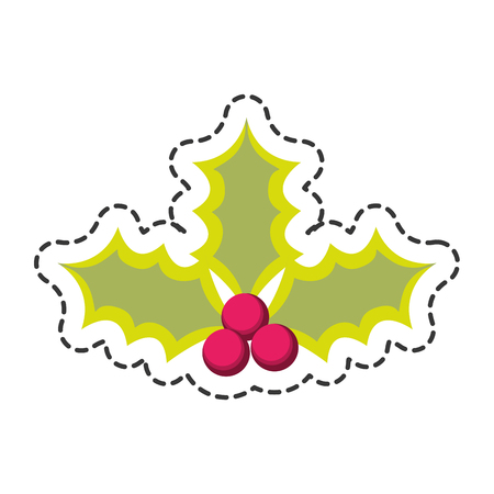 happy merry christmas leafs decorative vector illustration designのイラスト素材