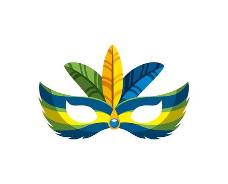 brazilian festival mask accessory icon over white background. brazilian culture concept. colorful design. vector illustrationのイラスト素材