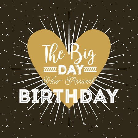 happy birthday card with heart icon. colorful design. vector illustrationのイラスト素材