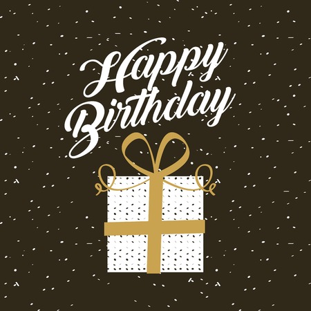 happy birthday card with gift box icon. colorful design. vector illustrationのイラスト素材