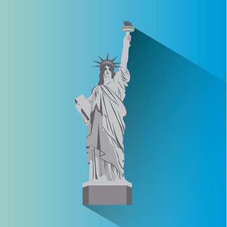 liberty statue monument of new york city. colorful design. vector illustrationのイラスト素材