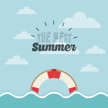 nautical float in the sea. summer vacation concept. colorful design. vector illustrationのイラスト素材