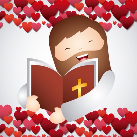 cartoon jesus man over white background, vector illustration eps10のイラスト素材