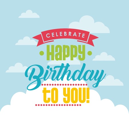 happy birthday card. colorful design. vector illustrationのイラスト素材