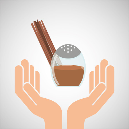 hands food preparing cinnamon vector illustration eps 10のイラスト素材