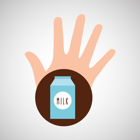 hand and milk icon design vector illustration eps 10のイラスト素材