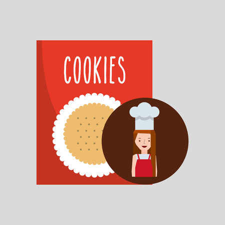 girl cookie mix vector illustrationのイラスト素材