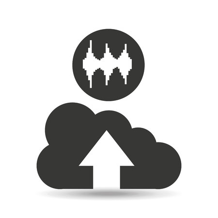 upload cloud sound waves vector illustrationのイラスト素材