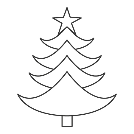 merry christmas tree celebration vector illustration designのイラスト素材