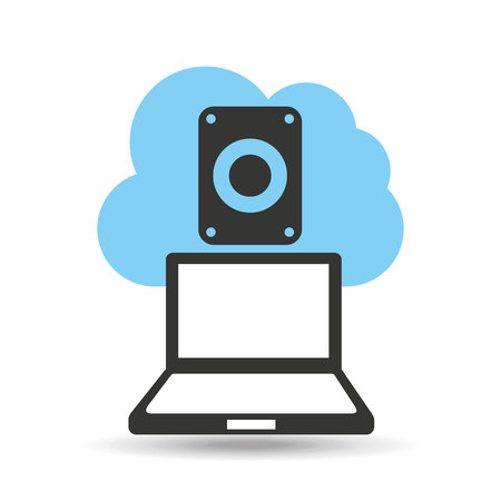 technology music cloud loudspeaker icon vector illustrationのイラスト素材